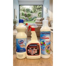 Powermax Çamaşır Bakım ve Leke Çıkarıcı Set - Yumuşatıcı + Çamaşır Suyu (El/matik) + Sihirli Leke Sökücü 3'lü Set