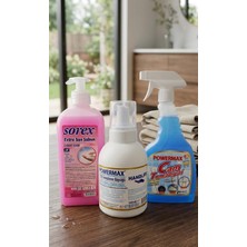 Powermax & Handlıfe & Sorex  Hızlı Hijyen Seti - Cam Temizleyici + El Temizleme Köpüğü + Sorex Sıvı Sabun 3'lü Set