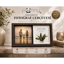 Pionny 2 Fotoğraflı Orta Boy Sürgülü Dekoratif Ahşap Çerçeve 10X15 cm – Koyu Kahve