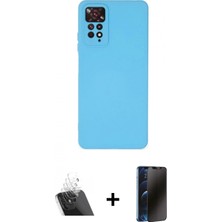 Marsilyan™- Redmi Note 11 Pro Kılıf Ahenk Serisi - Siyah 3D Antistatik Hayalet Cam Ekran Koruyucu + Kamera Lens Koruma Cam - Sf