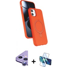Marsilyan™- iPhone 11 Kılıf Iz Işık Koleksiyonu - Siyah 3D Antistatik Seramik Nano Ekran Koruyucu + Raze Metal Kamera Lens - Mr