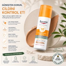 Eucerin Sun Oil Control Güneş Koruyucu Renkli Yüz Jel Kremi Yağlı ve Akneye Eğilimli Ciltler Için SPF50+ Koyu Ton 50 ml