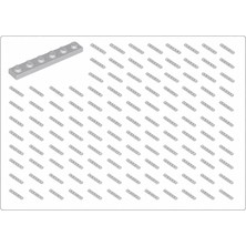 LEGO Yedek Parçalar: Plate 1x6: 50 Adet 1x6 Plate Parts Plaka Parçası Açık Gri - Light Bluish Gray Plate 3666