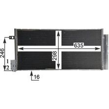 Mahle Depomix Klima Radyatoru Opel Corsa D-Combo 06 Fiat Grande Punto-Bro Ii-Linea 1.3-1.7 Cdti-Mtj 1.6t 625X295X16