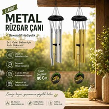 Wolawood Mistik Sesli Metal Rüzgar Çanı Dekoratif Bahçe Balkon Ev Oda Asma Süsü Deprem Zili Feng Shui Huzur Çanı Luxury Tasarım 90 cm