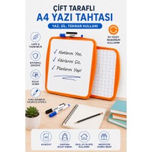 ArtMaster Turuncu Çift Taraflı Yazı Tahtası 1 Adet Keyroad 20X30 cm Plastik Kolay Silinebilir Beyaz Yazı Tahtası Büro Etkinlik