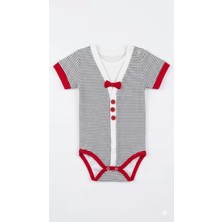 İkikareshop 6/18 Ay Papyonlu Çizgili Bebek Bady