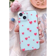 3gen Case iPhone 13/14 Uyumlu Minik Kalpler Desenli Şeffaf Silikon Kılıf
