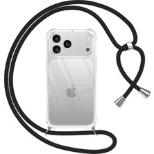Teknomoda Apple iPhone 17 Pro Kılıf Boyun Omuz Askılı Ipli Anti Şok Korumalı Şeffaf Silikon