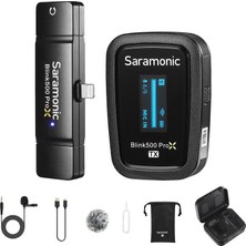 Saramonic BLINK500 Prox B3 Mikrofon Bağlantısı Kablosuz OLED Iphone/ipad, 2,4 Ghz Ios Mikrofon Bağlantısı Kablosuz Şarjlı Cae Youtube/vlog/yayın Için