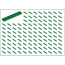LEGO Yedek Parçalar: Plate 1x6: 50 Adet 1x6 Plate Parts Plaka Parçası Yeşil - Green Plate 3666