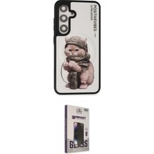 Cepte Samsung Uyumlu Galaxy S24 Kılıf Siluet Modern Özel Seri Ikili Koruma Seti Najmaddin