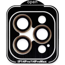 Nacario Iphone 14 Pvd Metal Kamera Lens - Turuncu