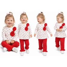 İkikareshop 6/12 Ay Kalp Baskılı Penye Bebek Takımı