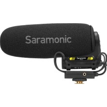 2 Aşamalı Kazanç, 150 Hz Yüksek Geçiş Filtresi, Kulaklık Çıkışı ve 150 Saatlik Li-Ion Pil (Vmıc5), Siyah ile Saramonic Professional Kamera Üstü Süper Kardioid Mikrofon