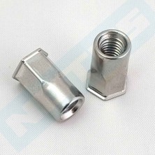 Kazey Teknik M4 Yarımaltıgen Inoks Somun Perçin PASLANMAZ-A2-304