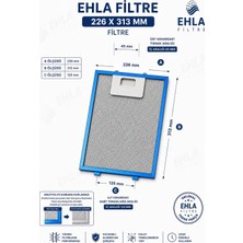 Ehla Filtre 22,6 cm x 31, 2 Cm. Da6 Davlumbaz Filtresi