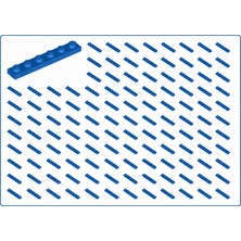 LEGO Yedek Parçalar: Plate 1x6: 50 Adet 1x6 Plate Parts Plaka Parçası Mavi - Blue Plate 3666