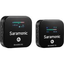 Saramonic BLINK900 B1 Kablosuz Yaka Mikrofonu, Dslr Video Kamera/iphone/android/dizüstü Bilgisayar Için OLED Ekranlı 2.4ghz Kablosuz Yaka Mikrofonu
