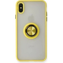 Nacario Newface Iphone x Kılıf Montreal Yüzüklü Silikon Kapak - Sarı