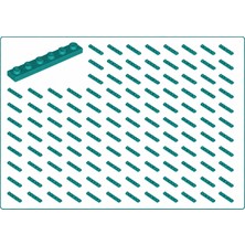 LEGO Yedek Parçalar: Plate 1x6: 50 Adet 1x6 Plate Parts Plaka Parçası Koyu Turkuaz - Dark Turquoise Plate 3666