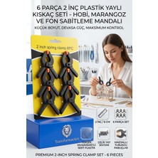 Transformacion 6 Parça 2 Inç Plastik Yaylı Kıskaç Seti - Hobi, Marangoz ve Fon Sabitleme Mandalı 723186