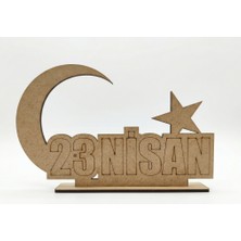 Tahtagurusu 23 Nisan Temalı Ahşap Boyama Seti - Ham Mdf Eğitici Etkinlik Malzemesi (19,5X12 Cm)