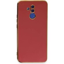 Nacario Newface Mate 20 Lite Kılıf Volet Silikon - Kırmızı