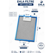 Ehla Filtre Ehla 26,7 x 32,3 cm Davlumbaz Filtresi Luxell,Kumtel DP6 Model Üst Düzey Yağ Tutma Performansı
