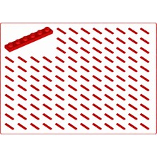 LEGO Yedek Parçalar: Plate 1x6: 50 Adet 1x6 Plate Parts Plaka Parçası Kırmızı - Red Plate 3666