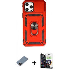 Marsilyan™- iPhone 12 Pro Max Kılıf Ahenk Klasik - Şeffaf Temperli Cam Ekran Koruyucu + Metal Kamera Lens Koruma Cam - Sh