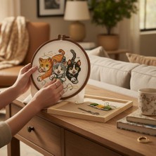 Çerçi Melek Goblen Baskılı Etamin Işleme Kiti | Kasnaklı Hobi Set No:8