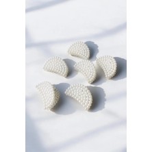 Aymeta Inci Oval Model Beyaz Renkli Mandal Toka 5 cm 3 Adet