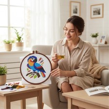 Çerçi Melek Goblen Baskılı Etamin Işleme Kiti | Kasnaklı Hobi Set No:13