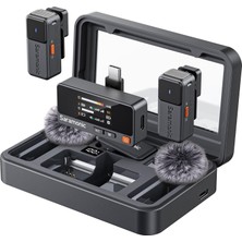Saramonic Air Kablosuz Yaka Mikrofonu, Usb-C ile - 48KHZ/24BIT, 90DB Snr, iPhone 15/16 Serisi Için Mikrofonlu Cep Telefonu, Şarj Kutusu ve Uygulama Kontrolü Ile, 300 M Menzil,  Mini Klipsli Mikrofon