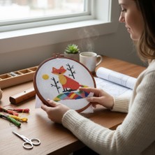 Çerçi Melek Goblen Baskılı Etamin Işleme Kiti | Kasnaklı Hobi Set No:5