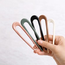 Aymeta Minimal U Şekilli Topuz Tokası Saç Sabitleyici Kadın Saç Tokası 5 Adet