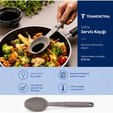 Tramontina Softta Silikon Metal Gövdeli  Servis Kaşığı Gri Bpa Içermez