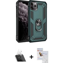 İlk El Grup Pilelistore™ iPhone 11 Pro Max Kılıf Ahenk Klasik Koleksiyonu - Siyah Seramik Nano Ekran Koruyucu + Kamera Lens Koruma Cam - Sf