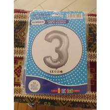 İkm Balon 3 Rakam Silver Balon