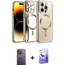 İlk El Grup Pilelistore™ iPhone 13 Pro Max Kılıf Nova Işık Özel Seri - Siyah Bilvis 5in1 5d Magic Hayalet Cam Ekran Koruyucu + Neon Fosforlu Kamera Lens - Yl