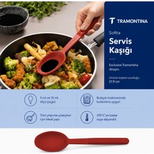 Tramontina Softta Silikon Metal Gövdeli Servis Kaşığı Kırmızı Bpa Içermez