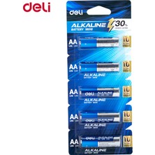 Deli Delı Alkalin Pil   AAA/LR03   5'li  Paket – Uzun Ömürlü, 10 Yıl Enerji Koruma