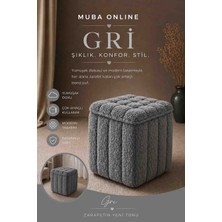 Muba Online Yeni Sezon Ithal Bouclé Kumaş ile Üretilmiş, Yumuşak Dokusu ve Modern Tasarımıyla Yaşam Alanlarınıza Lüks ve Konfor Katan Premium Puf.