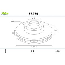 Valeo Depomix Ön Fren Aynasi Fiat Doblo 05 Idea 04 Linea 09 Fiorino 09 Bro 01 Stilo 01 284X22X 4 Delik Hali