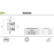 Valeo Depomix Arka Teker Poryasi Rulmanli Tempra-Doblo-Palio-Albea-Marea Abs Siz 4 Bijon 30X117X61.7