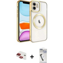 Pileli Store Pilelistore™ iPhone 11 Kılıf Nova Işık Özel Seri - Şeffaf Uv Polymer Nano Ekran Koruyucu + Pers Alüminyum Kamera Lens - Kı