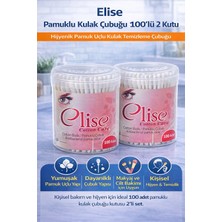 Elise Pamuklu Kulak Çubuğu 100'LÜ 2 Kutu Toplam 200 Adet Pamuk Uçlu Kulak Temizleme Çubuğu