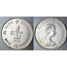 Banknoting Hong Kong 1 Dolar 1980 Ingiltere Hakimiyeti Kraliçe Iı. Elizabeth 25,5 Mm.