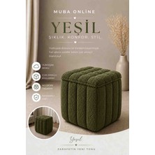 Muba Online Yeni Sezon Ithal Bouclé Kumaş ile Üretilmiş, Yumuşak Dokusu ve Modern Tasarımıyla Yaşam Alanlarınıza Lüks ve Konfor Katan Premium Puf.